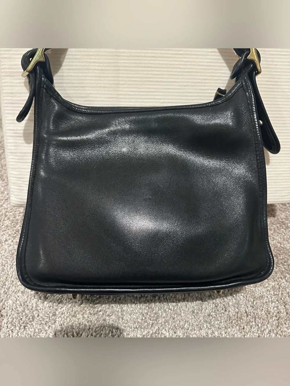 Vintage COACH Black Leather Legacy Zip Crossbody Shoulder Bag 9966 USA Creed